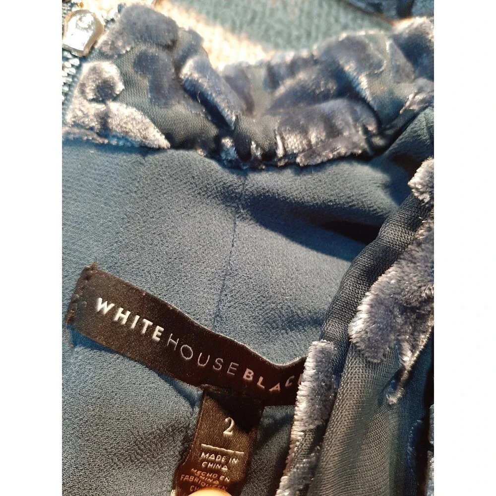 White House Black Market Sleeveless Blouse Womens Size 2 Top Blue - Picture 2 of 4